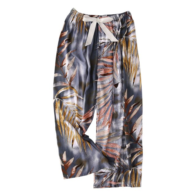 DXOUPM Womens Pants Summer Cotton Silk Pajama Pants Women Thin Plus