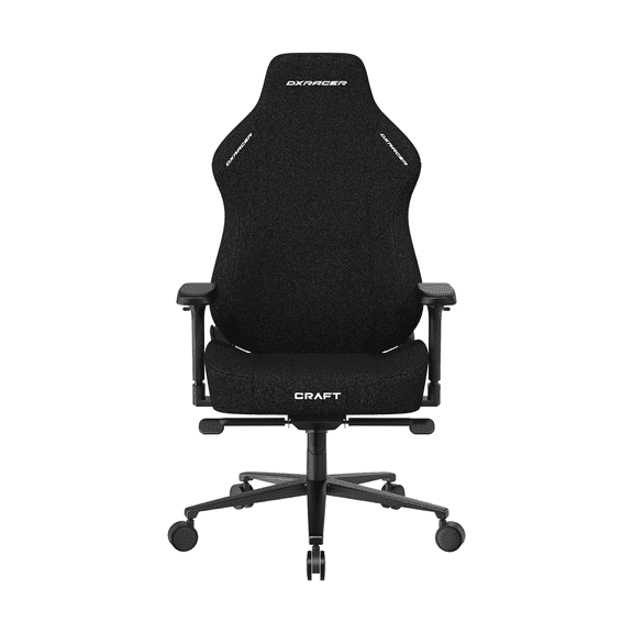 DXRacer Craft L Video Gaming Chair for Adults, Ergonomic Office Reclining Computer Chair with Magnetic Head Pillow and Lumbar Support, Racing Style Height Adjustable (Woven Fabric, Black)