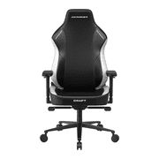 DXRacer Craft L Video Gaming Chair for Adults, XL Ergonomic Office Reclining Computer Chair with Magnetic Head Pillow and Lumbar Support, Racing Style Height Adjustable PU Leather, Black and White