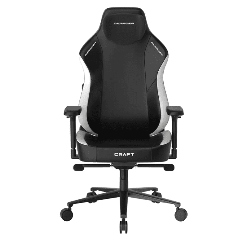 DXRacer Craft Series Ergonomic Gaming Chair with PU Leather High Back Racing Style Office Recliner Adjustable Swivel Gaming Chair Black and White Extra Large Walmart