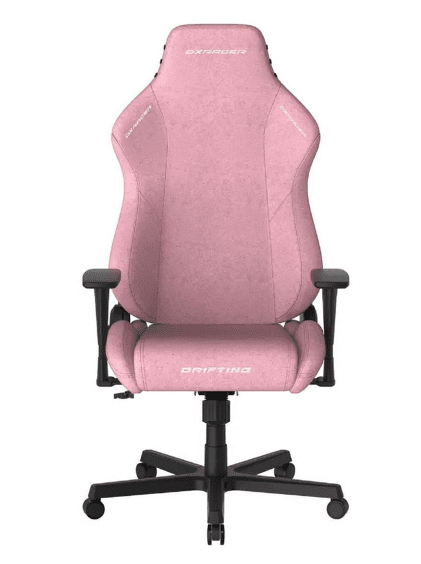 DXRacer Drifting Gaming Chair - Fabric Ergonomic Office Chair with Lumbar Pillow & Adjustable Headrest - Comfortable PC Computer Gamer Gaming Chair Recliner For Adults Teens, Pink, Regular L