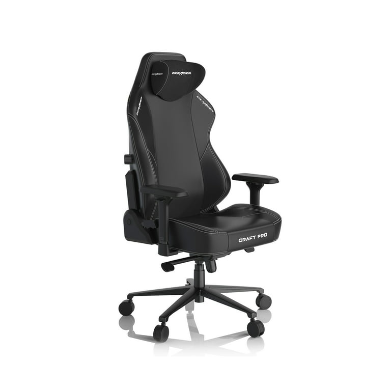 DXRacer Gaming Chair PC Office Chair 275 lb PU Leather 4D Armrest Built-in  Lumbar Craft Pro Series- Stealth- Black