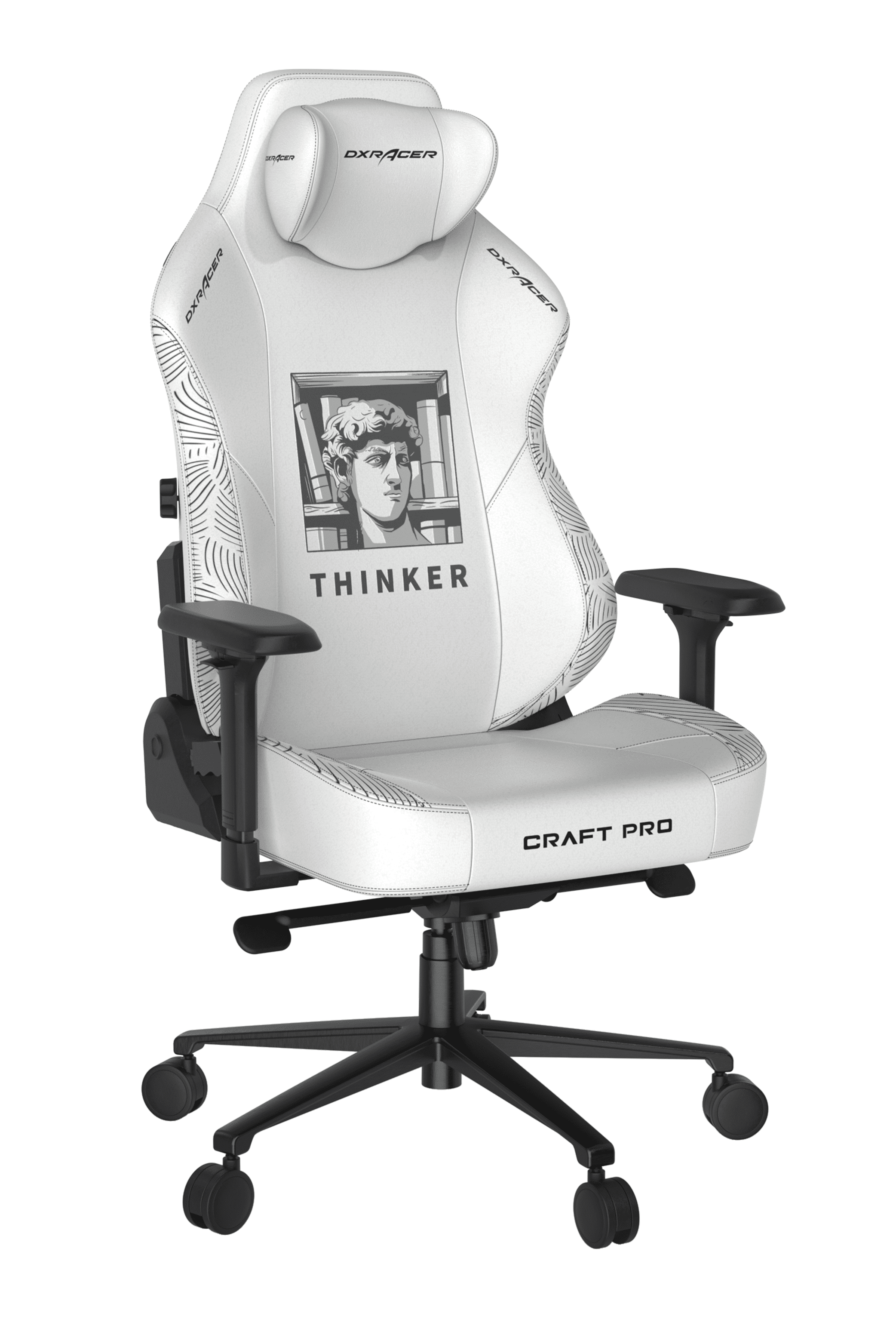 Armrest Built-in DXRacer Chair PC Black Chair Craft PU 4D Gaming Lumbar Leather Stealth- Pro Series- 275 lb Office