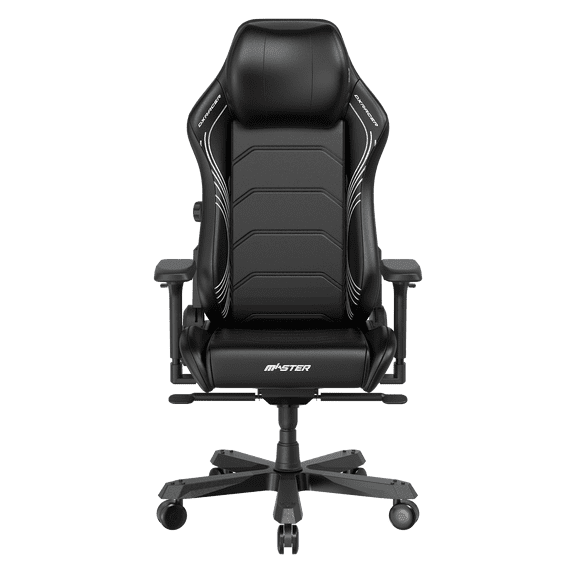 DXRacer Master Series Luxury Egnomic Office Chair for Big and Tall, with EPU Leatherette Upholstery, head rest and intergrated lumbar support, Black