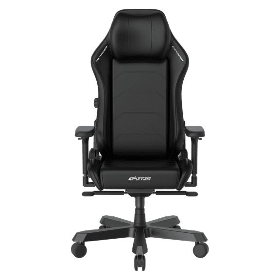 DXRacer Master Series Luxury Egnomic Office Chair for Big and Tall, with EPU Leatherette Upholstery, head rest and intergrated lumbar support, Black