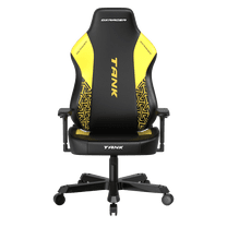 DXRacer Tank Series Gaming Chair for Adults, Ergonomic, EPU Leatherette, with Magnetic Head Rest and Lumbar Support, Black and Yellow