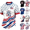 thumbnail image 1 of DXSCSE 2026 USA Soccer Jersey Shirts for Men, Crewneck Short Sleeve Team Fans Soccer T Shirts Retro Streetwear Tops White XL, 1 of 9