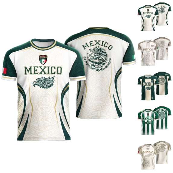 DXSCSE Mexico Soccer Jersey - 2026 Mexico Jersey Shirt for Soccer Game Fans Army Green S