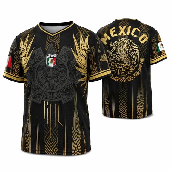 DXSCSE Mexico Soccer Jerseys Men, Breathable Mexico Jersey Shirt, Soccer Jerseys Crew Neck Short Sleeve Mexico Shirts T-Shirt for Game Day Black 3XL