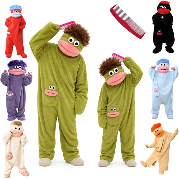 DXSCSE Silly Big Mouth Monster Jumpsuit Costume for Halloween Green Size: 8-9Y