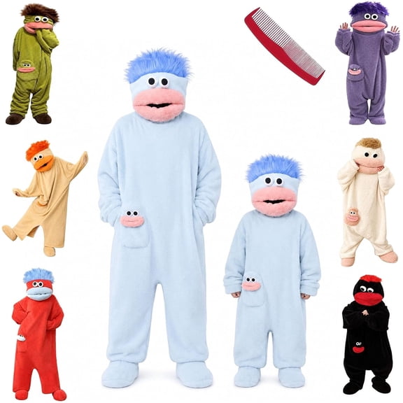 DXSCSE Silly Big Mouth Monster Jumpsuit Costume for Halloween Size: L (Adult)