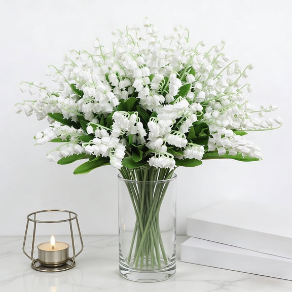 DXSSXC Artificial Lily of The Valley, 10 Pcs 14 inch Plastic Faux Bellflowers for Home Wedding Decor Floral Arrangement Garden Party Centerpiece Gift