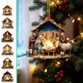 thumbnail image 1 of DXSSXC Nativity Scene Christmas Ornament, Sublimated Acrylic Christ Mary Hanging Decor, Religious Xmas Tree Decoration, Gift for Home Church, 8cm Pendant, 1 of 7