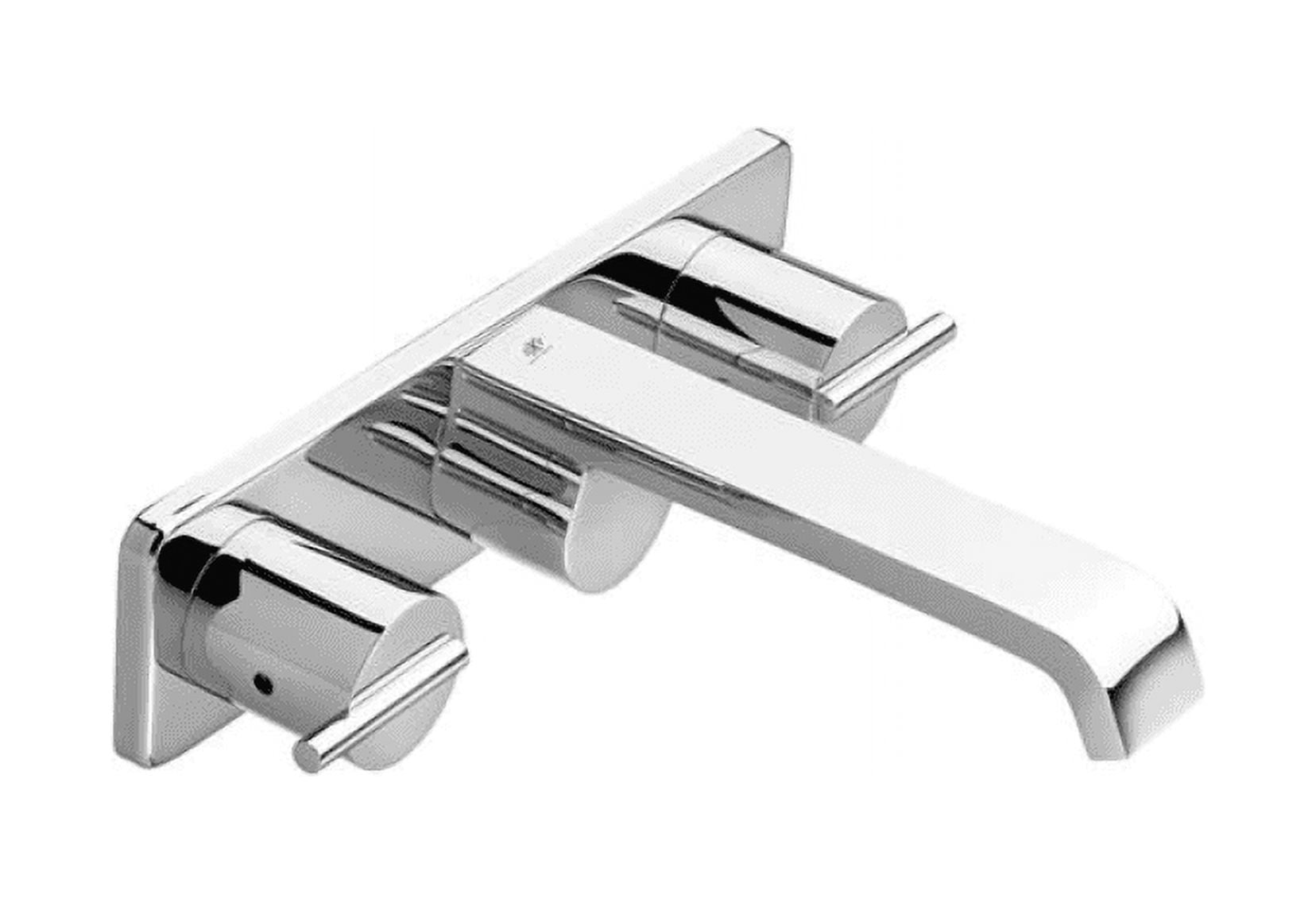 Polished Chrome Double-Handle Wall Mounted Bathroom Faucet