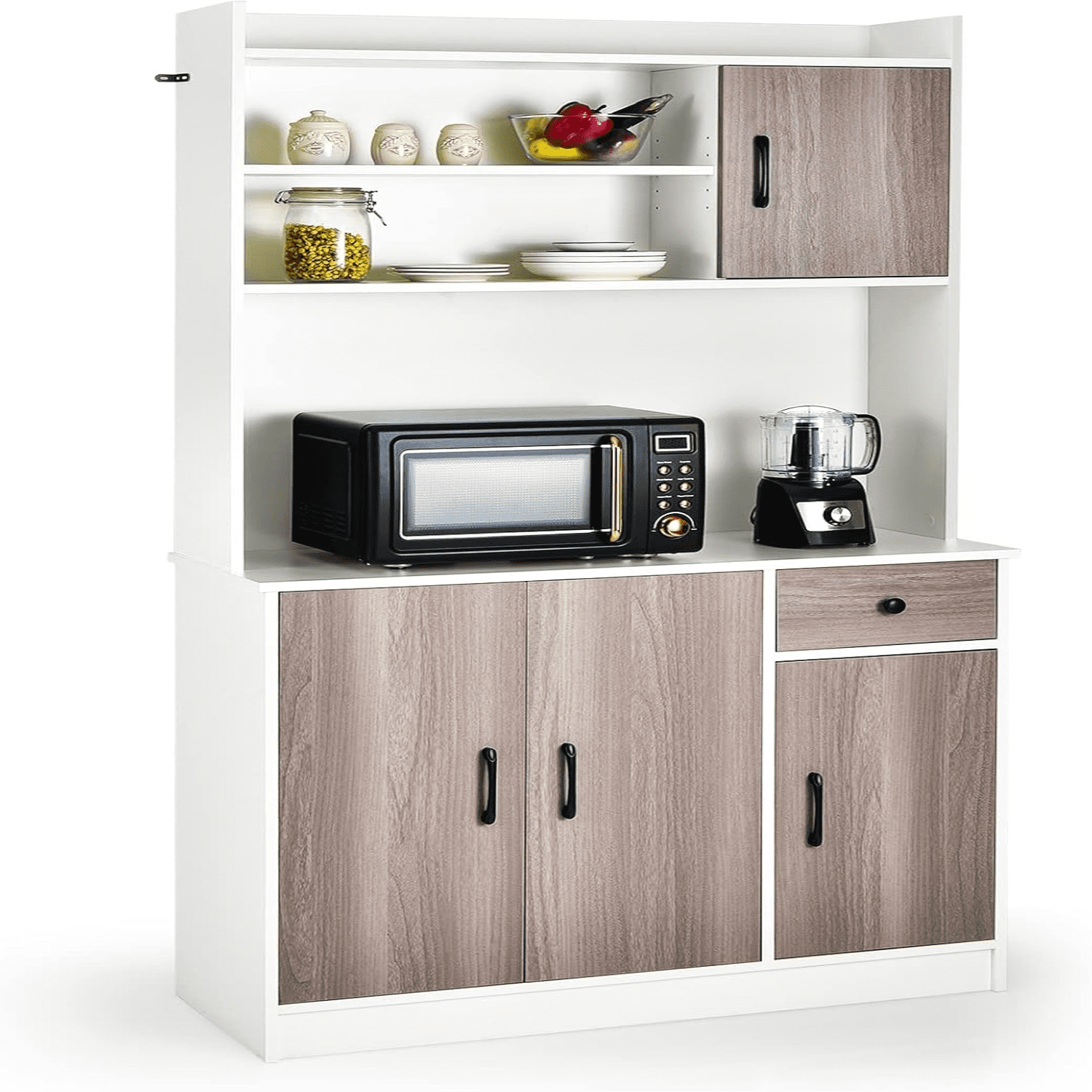 DXYJCNL 71" Buffet Hutch Cabinet with Power Outlet Kitchen Hutch Sideboard Buffet Pantry on ...