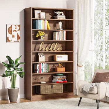 DIYART Oak Bookshelf, Wood Bookcase With 3 Tier Open Shelves, 10 -Cube Minimalist Storage Shelf For Living Room, Bedroom, 55.1" W X 42.5" H