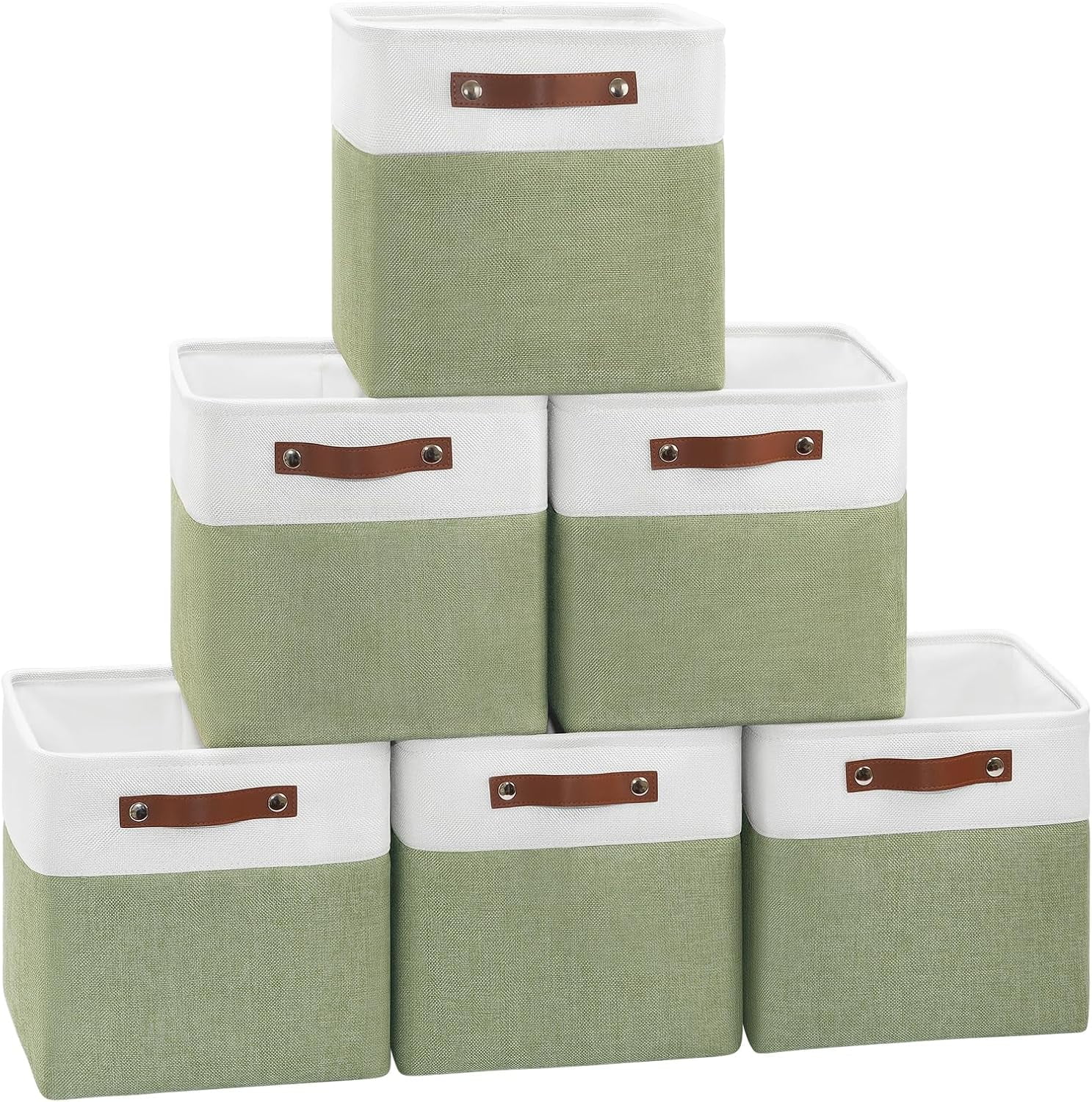DXYKOPA Collapsible Fabric Cube Storage Bins 11x11×11 Pack of 6 Closet ...