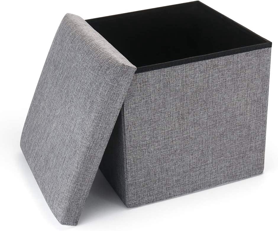 DXYKOPA Folding Storage Ottoman Storage Cube Seat Foot Rest Stool with ... - Space Saving Ottoman Storage