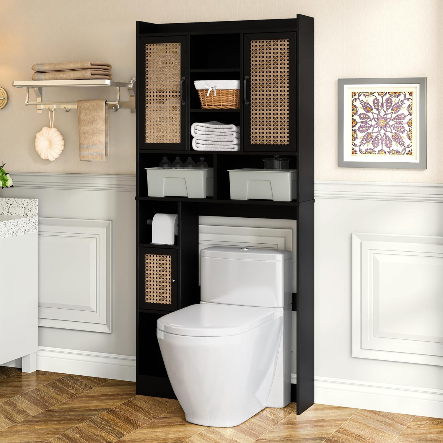 DXYKOPA Over The Toilet Storage Cabinet Toilet Storage Cabinet Freestanding Above Toilet Storage ...