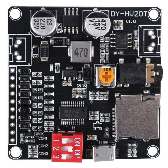 DY-HV20T 12V/24V Power Supply10W/20W Voice Playback Module Supporting Micro-SD Card MP3 Music Player for