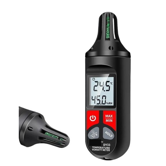 DY33 Handhold Digital Thermometer Hygrometer, -10-60 Indoor Temperature Sensor Humidity Meter With Backlight Hygrothermograph