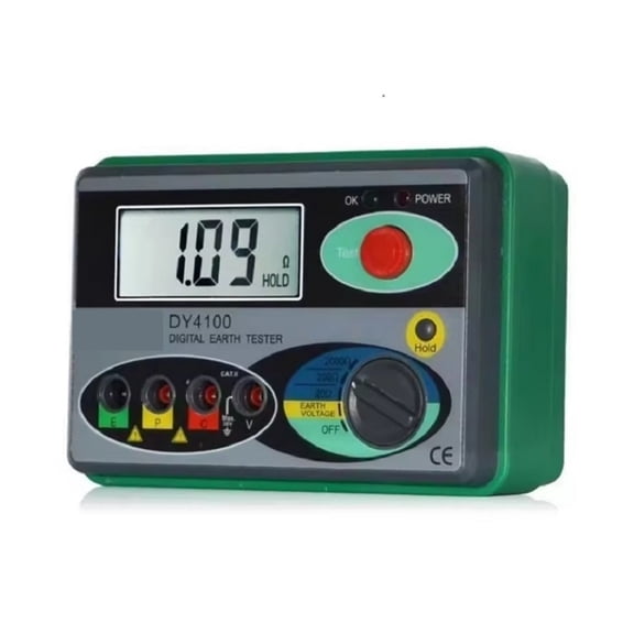 DY4100 Digital Earth Ground Resistance Meter Meg-ohmmeter 0-2000 Ohm Instruments Inspection Electrician Resistance Tester ,Easy to Use