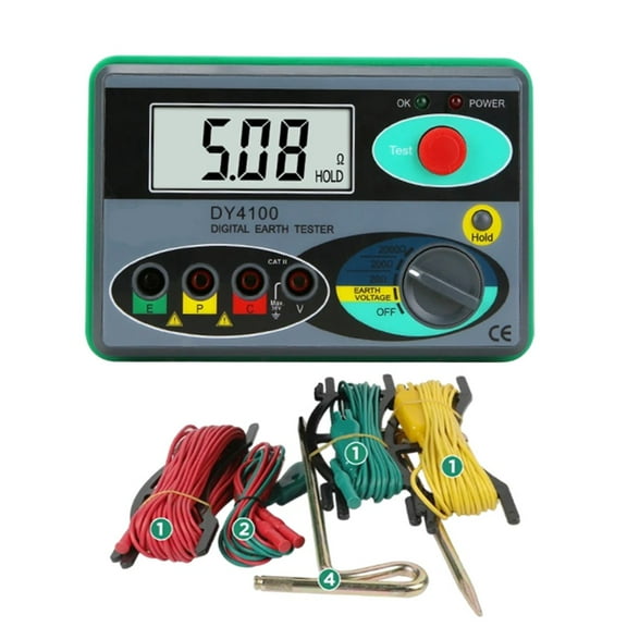 DY4100 Digital Earth Ground Resistance Meter Meg-ohmmeter Ohm Resistance Tester
