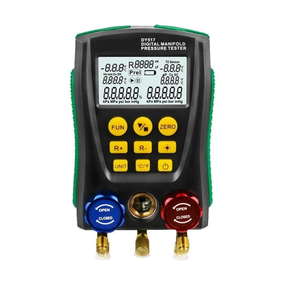 DY517 Pressure Gauge Refrigeration Air Conditioning Manifold Digital Vacuum Pressure Temperature Meter Tester For Car Home ,HVAC Gauge