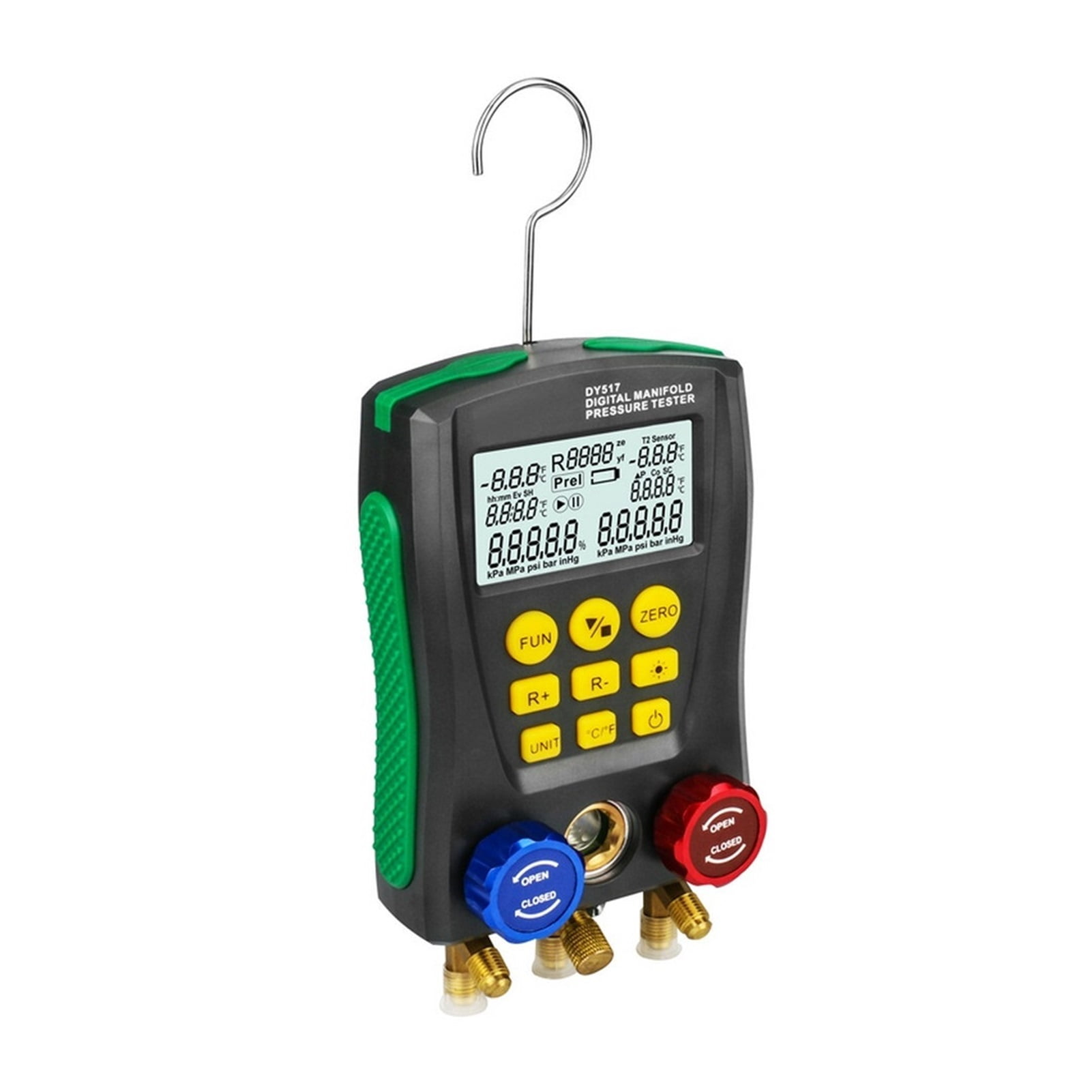 DY517 Refrigeration Pressure Gauge Digital Vacuum Pressure Manifold Tester Meter HVAC Temperature Tester Pressure Meter ,Accuracy