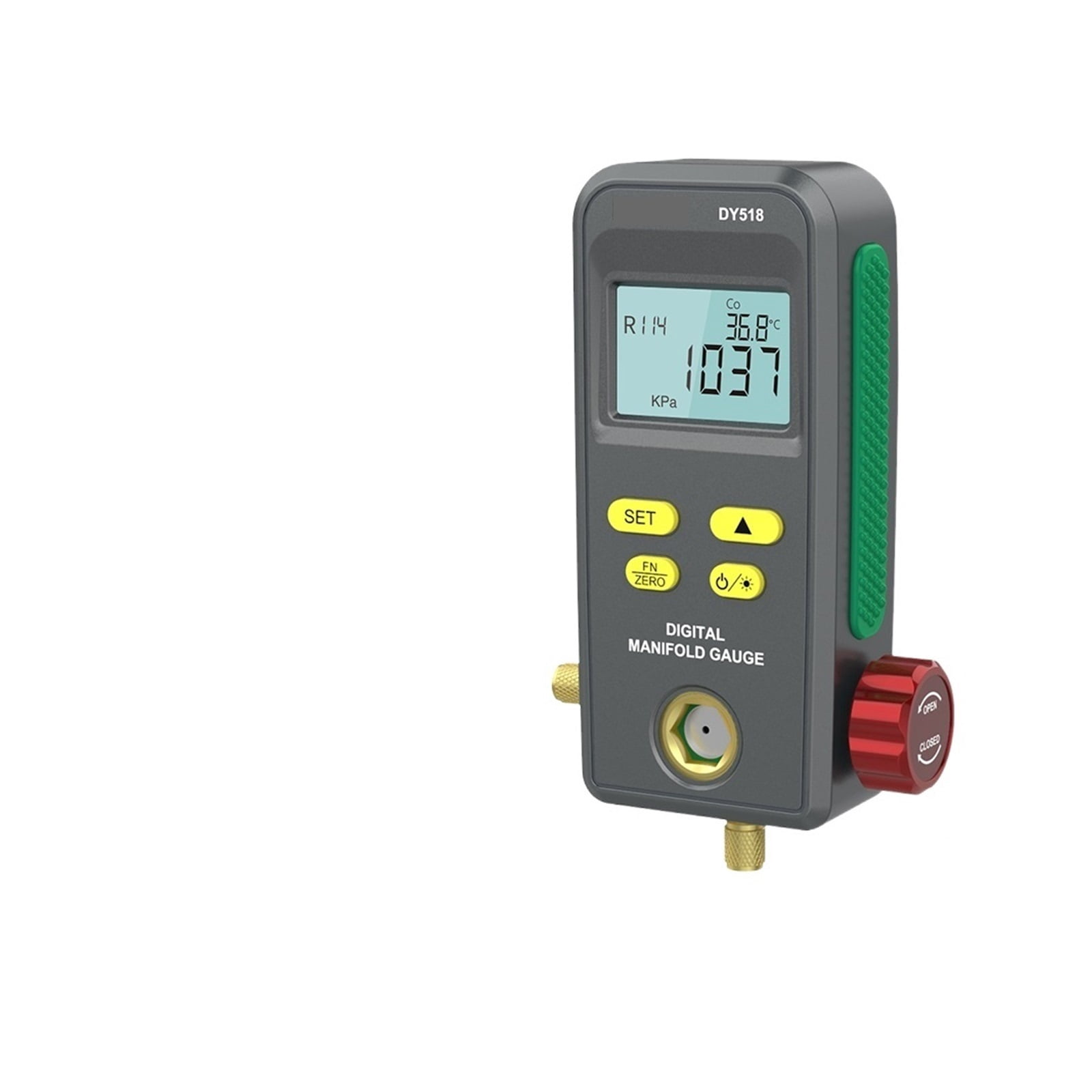 DY518 Refrigeration Pressure Gauge Digital Manifold Meter Vacuum HVAC Meter Pressure Freon Manometer Temperature Tester ,Easy to Install