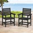 thumbnail image 1 of DYCANPO 18'' HDPS Outdoor Dining Chair Set of 2, Patio Chair with Armrest for Backyard, Black, 1 of 5
