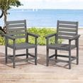 thumbnail image 1 of DYCANPO 18'' HDPS Outdoor Dining Chair Set of 2, Patio Chair with Armrest for Backyard, Gray, 1 of 5