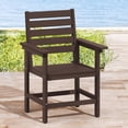 thumbnail image 1 of DYCANPO 18'' HDPS Outdoor Dining Chair with Armrest, Patio Chair for Backyard, Dark Brown, 1 of 6