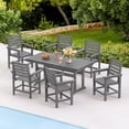 thumbnail image 1 of DYCANPO 7-Piece Outdoor Dining Set with Umbrella Hole, HDPS Patio Furniture Set for 6, Gray, 1 of 8