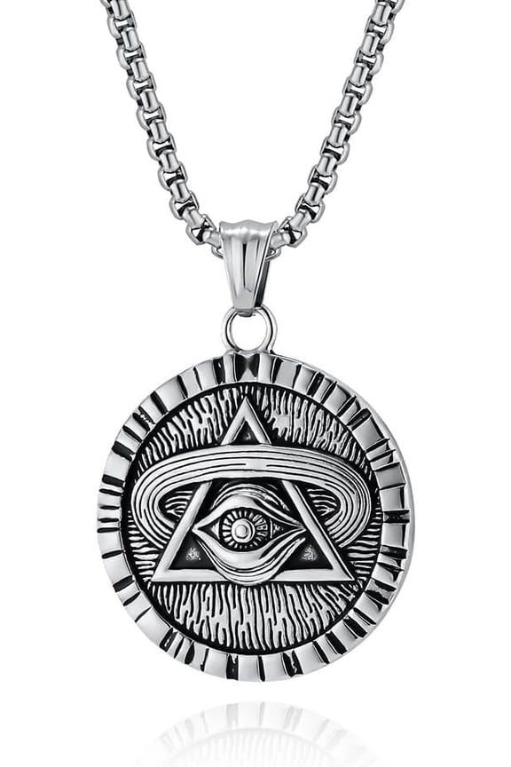 Horus Eye Evil Eyes Amulet Necklace Magical Lucky Symbols Horus Eye Titanium Medal Necklace Women Men