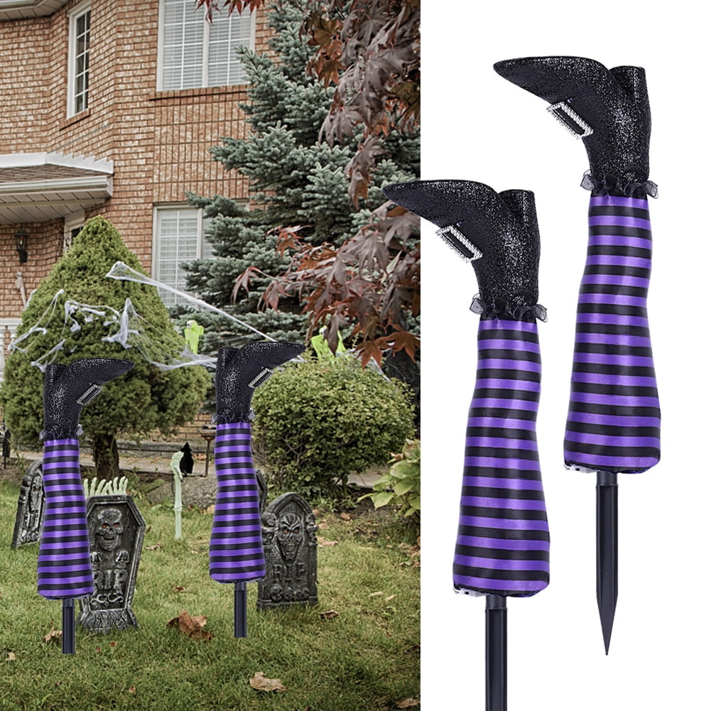 DYHF Halloween Evil Witch Legs Props Upside Down Wizard Feet with Boot