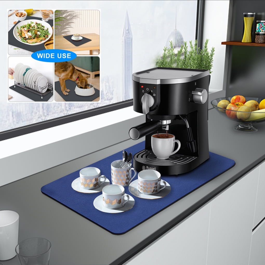 DYIOO Coffee Mat for Kitchen Counter, Dish Drying Mat, Absorbent Hide