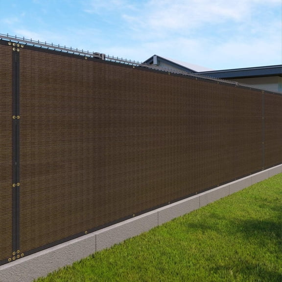 DYJP 10'x3' Brown Privacy Fence Screen - Heavy Duty Windscreen Mesh Fabric Cover