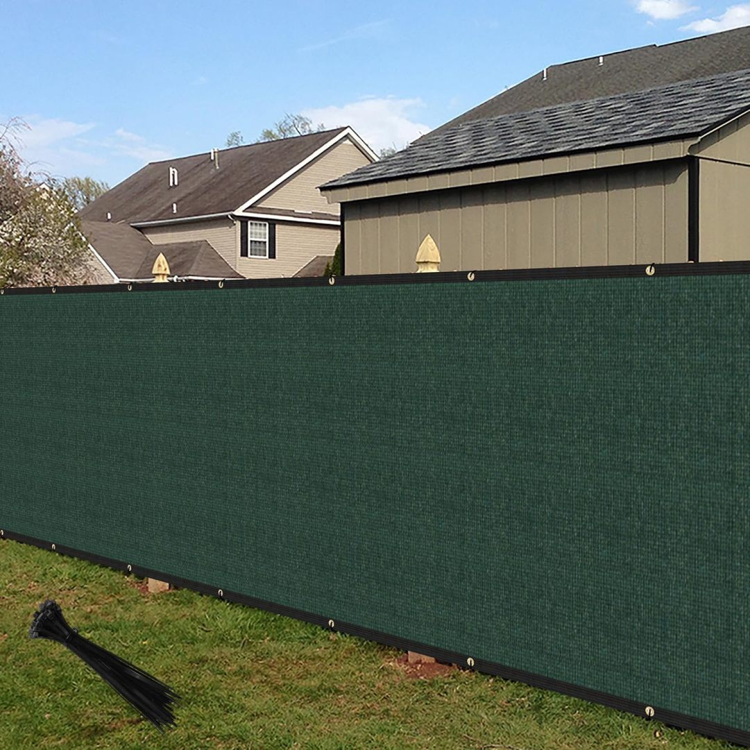 DYJP 4'x82' Heavy Duty Green Privacy Screen - 90% UV Blockage ...