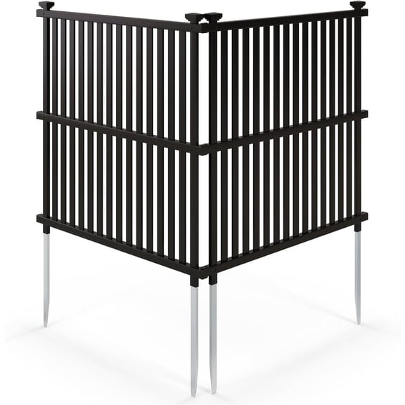 DYJP 45"x45" Vinyl Privacy Fence Screen - Metal Stakes Pool AC Equipment Enclosure for Garden