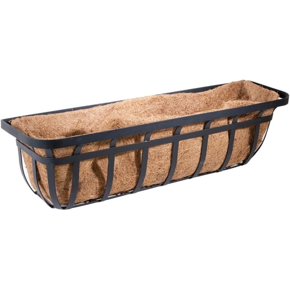DYJP 88558 Flat Iron Window and Deck Planter, Black, 36-Inch