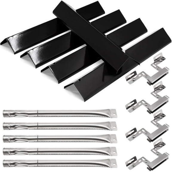 DYJP Grill Replacement Parts for Brinkmann 5 Burner 810-1750-S, 810-1751-S, 810-3551-0 Gas Grill, Stainless Steel Heat Plates, Grill Burner, Crossover Tube for Brinkmann Grill Replacement Parts