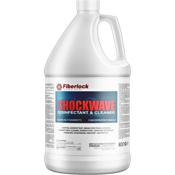 DYJP ShockWave Disinfectant Cleaner Concentrate, 1 Gallon, Ideal for Water Restoration & Flood Mitigation, Hospital-Grade Disinfectant, High-Yield Formula