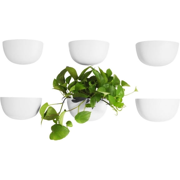 DYJP Virgo Wall Planters (Wide, Set of 6) - Easy to Water and Install - Lightweight - Design Your Own Vertical Garden - Melamine Plastic