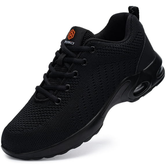 DYKHMILY Men Safety Shoes Air Cushion Steel Toe Shoe for Women Lightweight Slip Resistant Work Shoes Comfortable Breathable Safety Sneakers