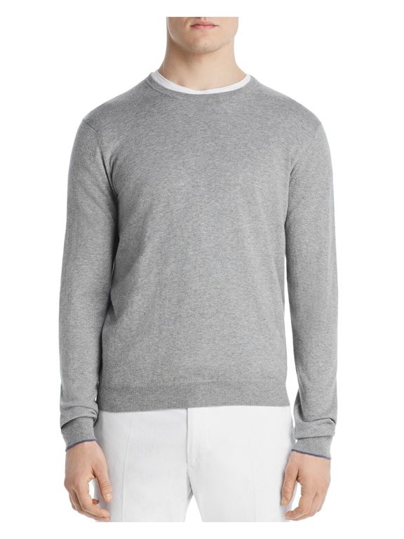 Mens Gray Crew Neck Pullover Sweater M