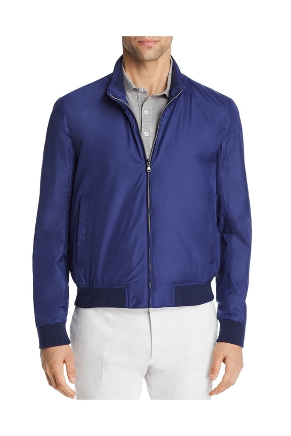 Mens Navy Water Repellant, Zip Up Jacket 38R