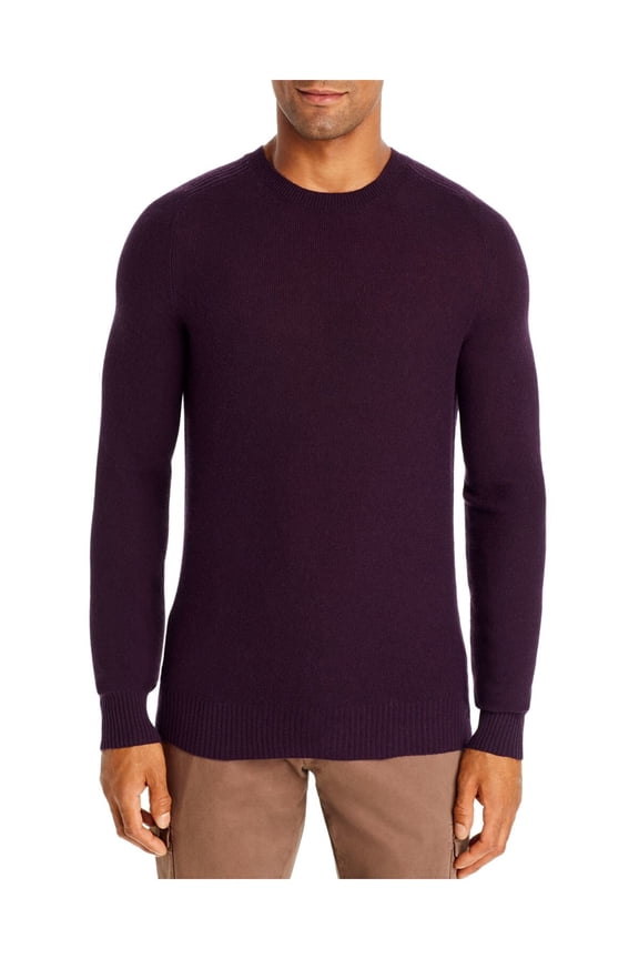 Mens Purple Long Sleeve Crew Neck Classic Fit Pullover Sweater S