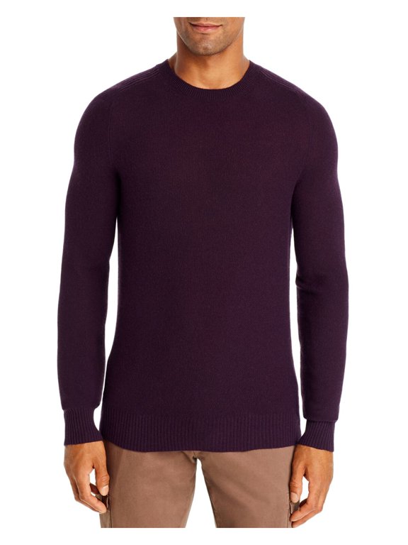 Mens Purple Long Sleeve Crew Neck Classic Fit Pullover Sweater S