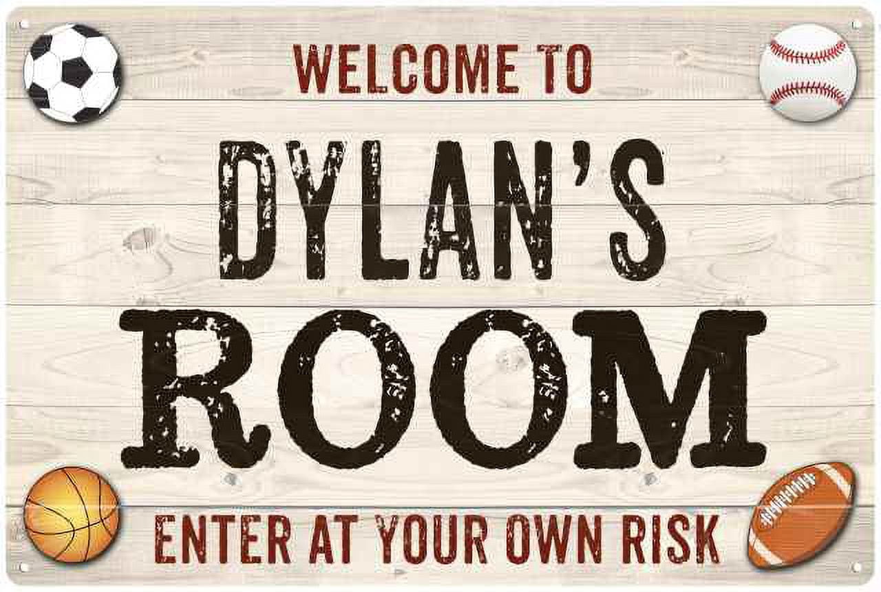 DYLAN'S Room Kids Bedroom Sign Boy's 8x12 Metal 208120090025 - Walmart.com